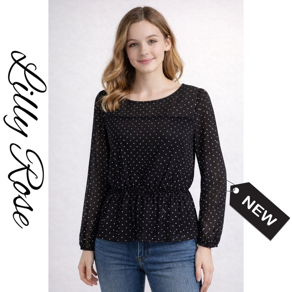 Lily rose black polkadot cinched waist